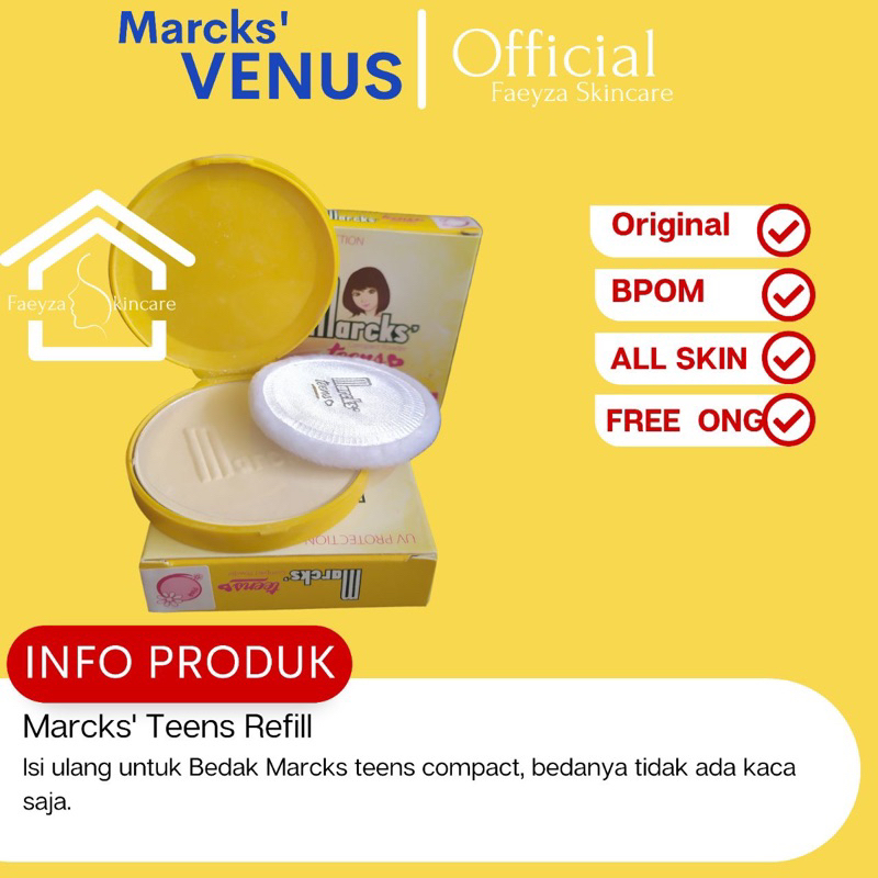 Marcks Teens Reffil Original Marcks Teens Compact Powder Bedak Padat| Marcks Teens Compact Powder Refill