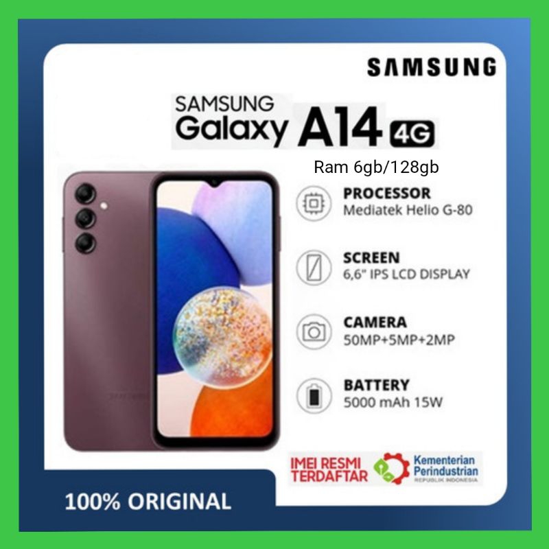 Samsung galaxy A14 4G ram 6gb/128gb handphone android ( khusus lokasi batam )