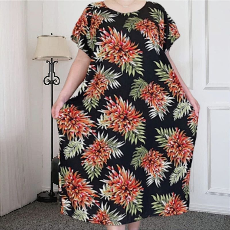 maxie varian daster jumbo LD 142 CM dress jumbo terusan dress wanita big size/oversize bahan rayon terbaik halus lembut dan adem