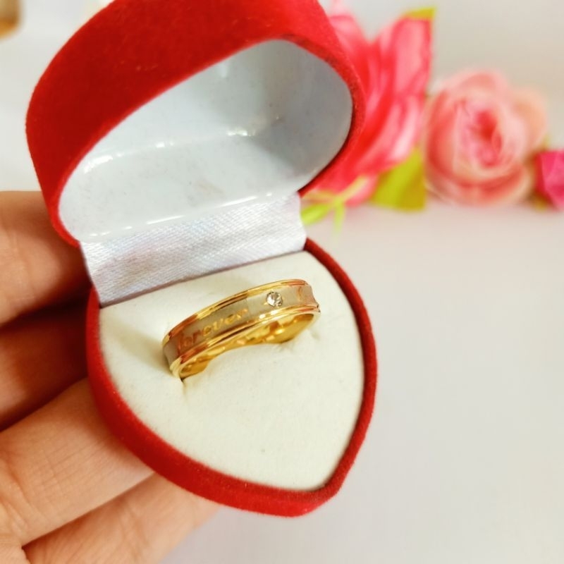 4s Grosir Solo || CINCIN TITANIUM LOVE FOREVER LIST GOLD || CINCIN COUPLE / CINCIN TUNANGAN / CINCIN ANNIVESARY KUALITAS PREMIUM ANTI KARAT&amp;LUNTUR