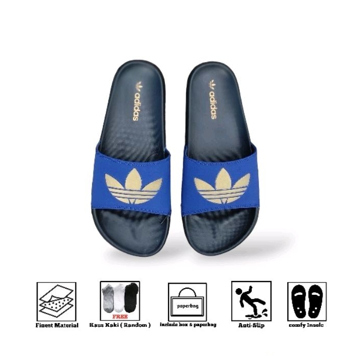 Sandal Adidas Pria Slide Flip Flop Bahan Karet Size 39 40 41 42 43 Sendal Selop Pria Terbaru Sendal 