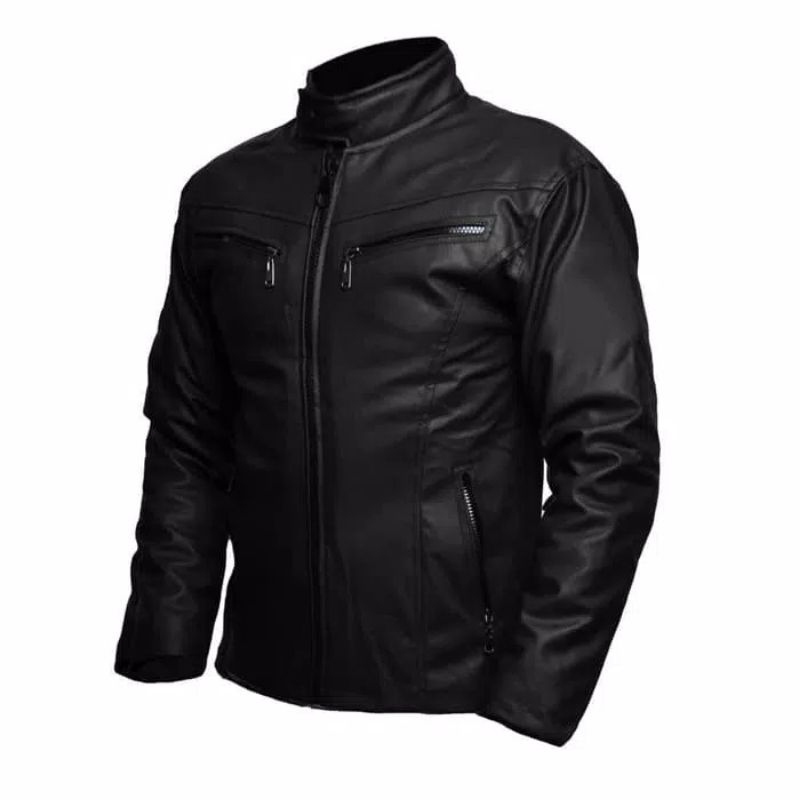 jaket motor pria kulit sintetis premium S-5xl