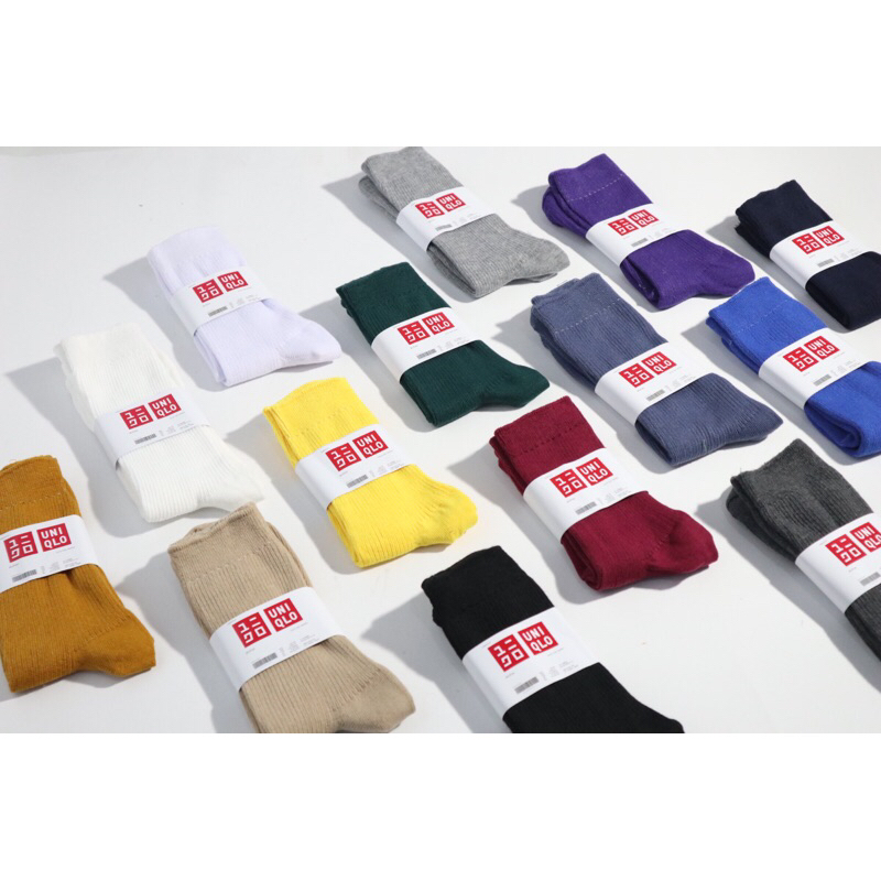 UNIQ-LO COTTON SOCKS JAPAN.KAOS KAKI POLOS UNI-QLO ORIGINAL WARNA WARNI HITAM.PUTIH.HIJAU.BIRU.UNGU.ABU