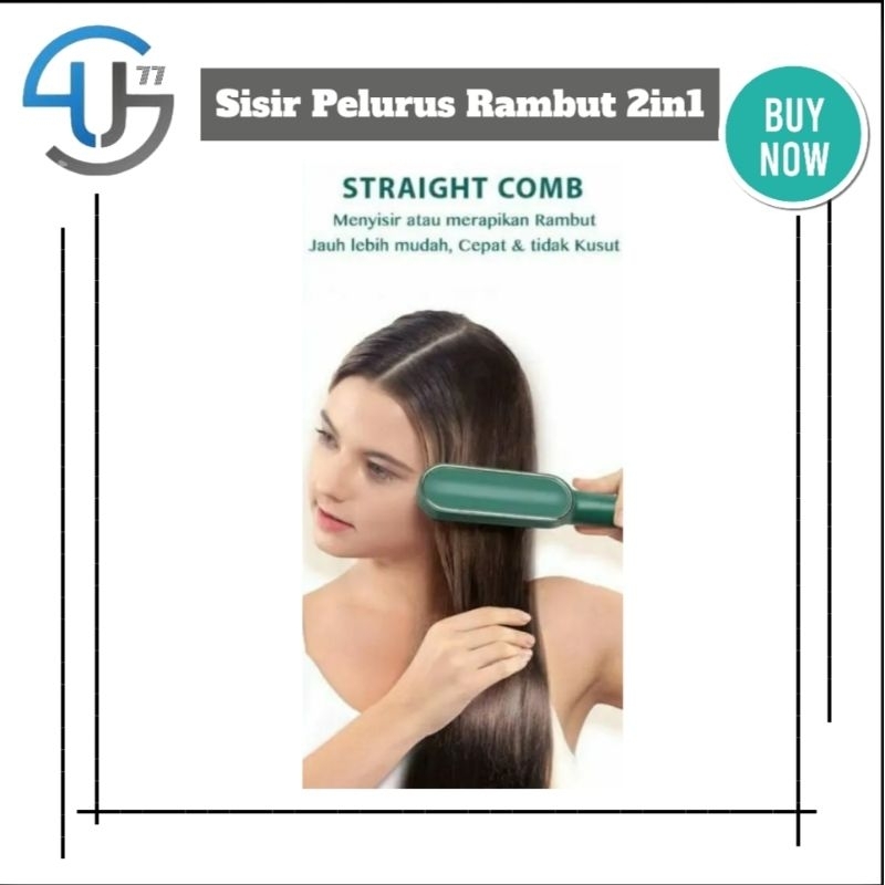 US343 Catokan Sisir Pelurus Rambut Hair Straightener Curler 2 in 1 By Toko Haji Usman