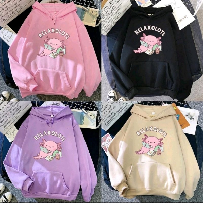 ALU • RELAX_OLOTL CUTE BOBA SWEATER HOODIE UNISEX COUPLE