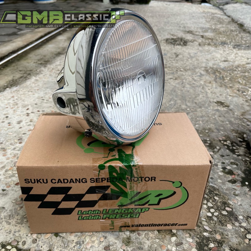 Lampu Depan Ninja SS batok ninja ss head lamp ninja SS HMA bulat chrome KW super