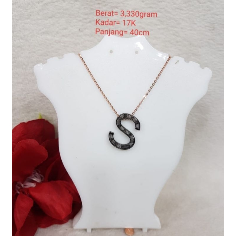 Kalung emas 75 huruf S