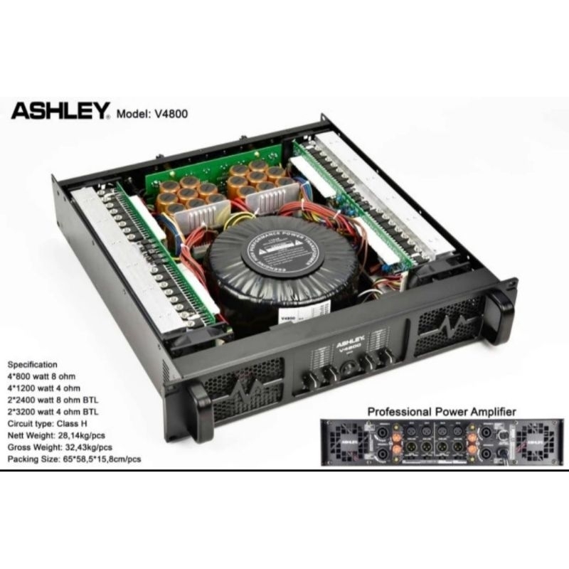 Power Ashley V4800 4 Channel 4x800 Watt Kelas H