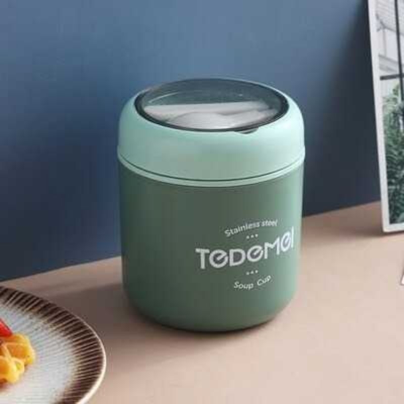 TEDEMEI Tempat Makan Anak 304 Stainless Steel 530ml with Spoon