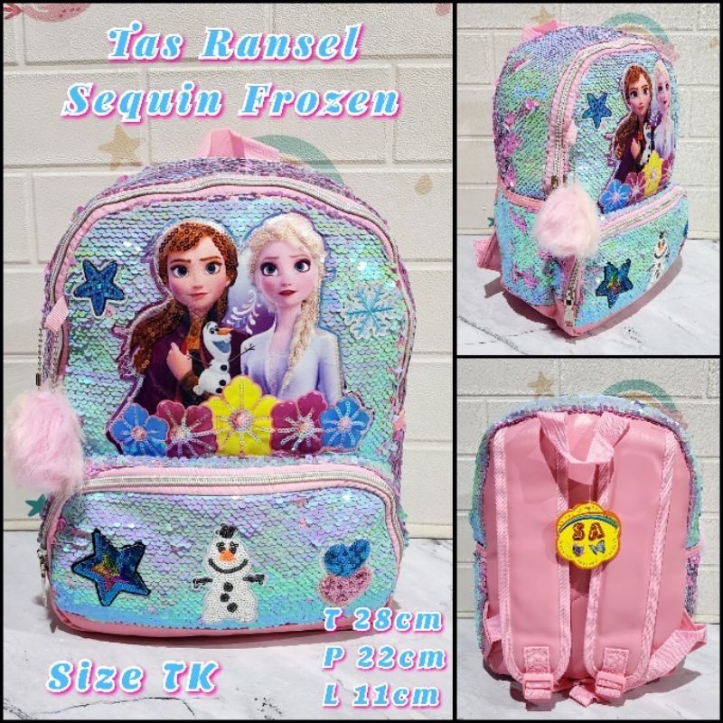 Tas Sekolah Ransel Anak TK dan Paud dan Playgroup Backpack Anak Perempuan Sequin Import