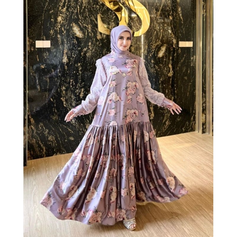 GAMIS FLOWER TILE MEWAH SHELLASAUKIA