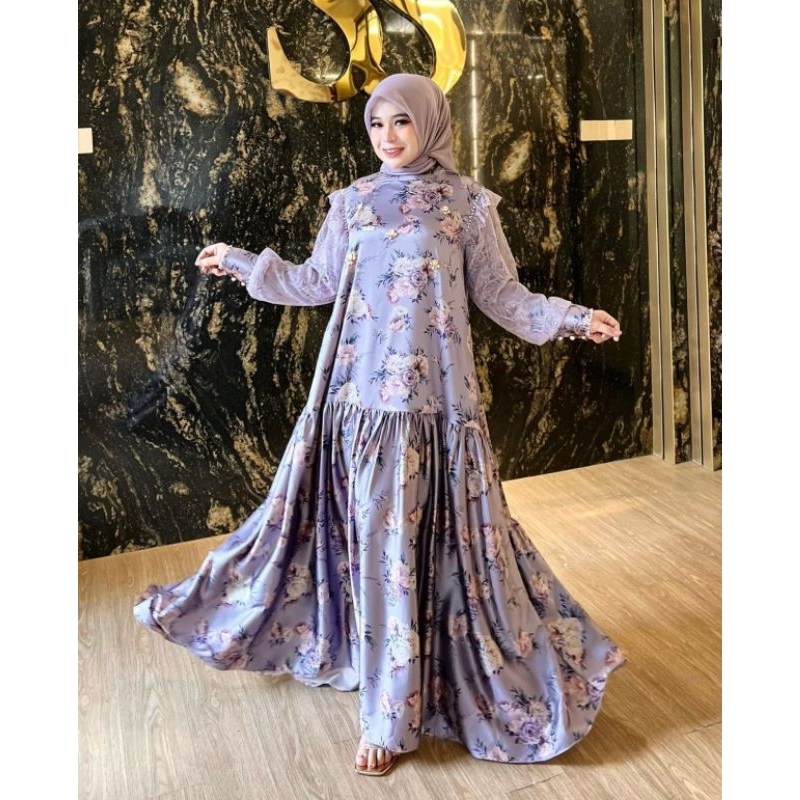 GAMIS FLOWER TILE MEWAH SHELLASAUKIA