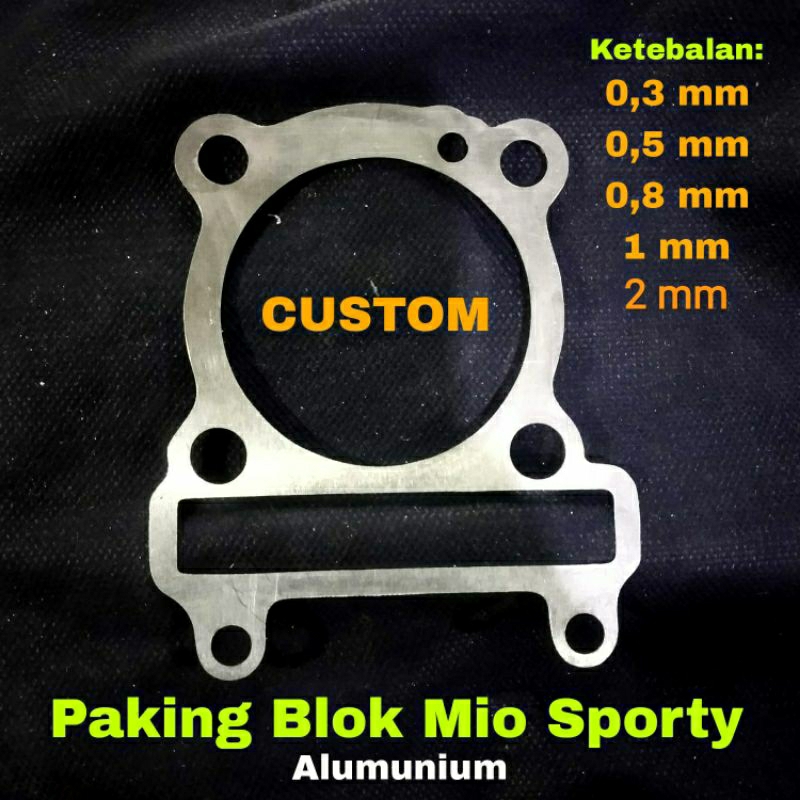 Paking Blok Almunium Mio Sporty 0,3 - 2 mm / Perpak Gasket Packing Yamaha Mio Sporty