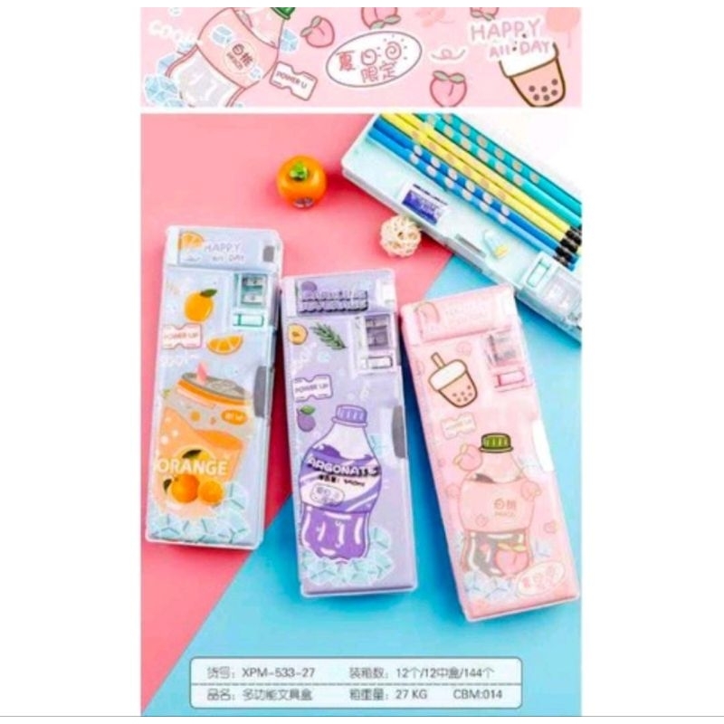 

Kotak pencil double magnet/tempat pensil xpm/kotak pencil motif soda