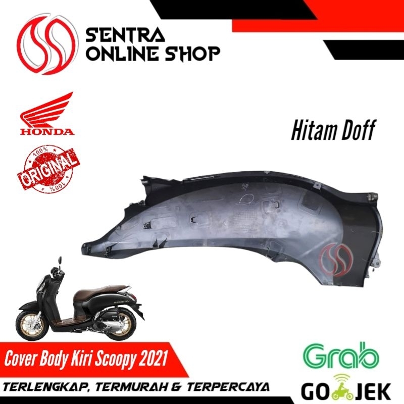 Cover body bodi kiri scoopy new prestige 2021 hitam doff dop original