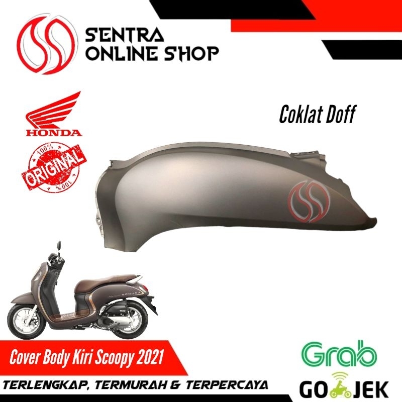 Cover body bodi kiri scoopy new prestige 2021 coklat doff dop original