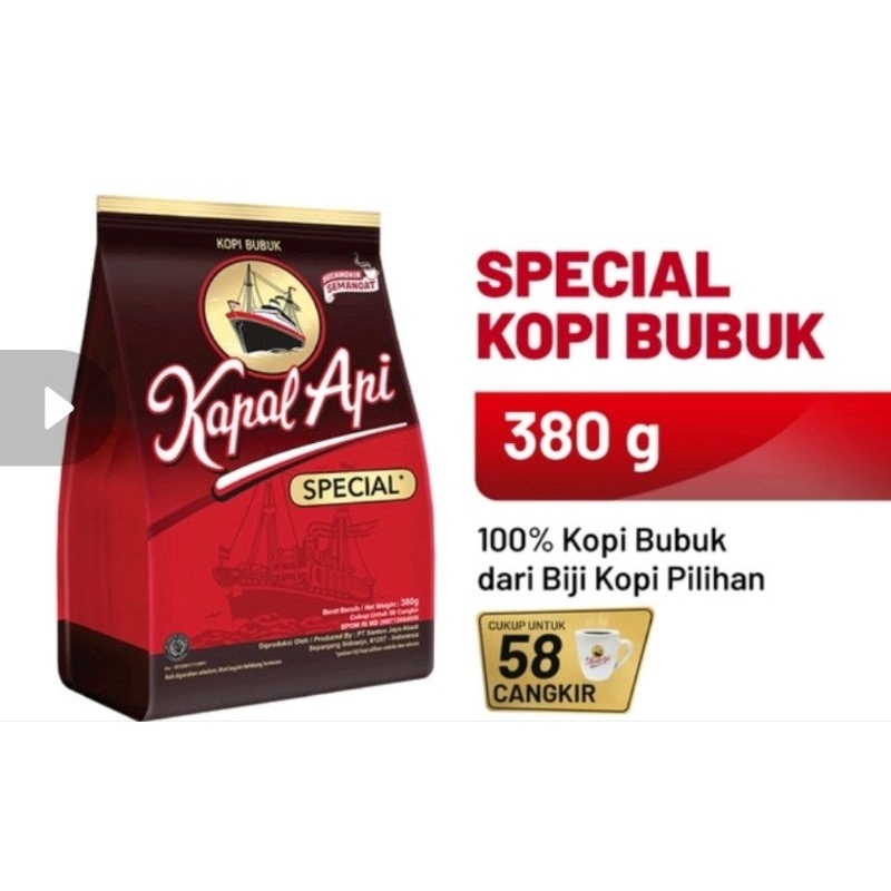 

KAPAL API Special Kopi Bubuk 380gr / 350gr /150gr (DISKON 50% & 15% MAX 30K)