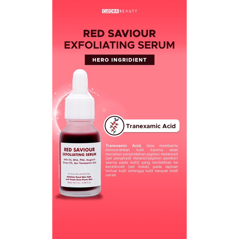 Cleora Red Savior Exfoliating Serum 16,5 ml peeling exfo serum CLEORA beauty