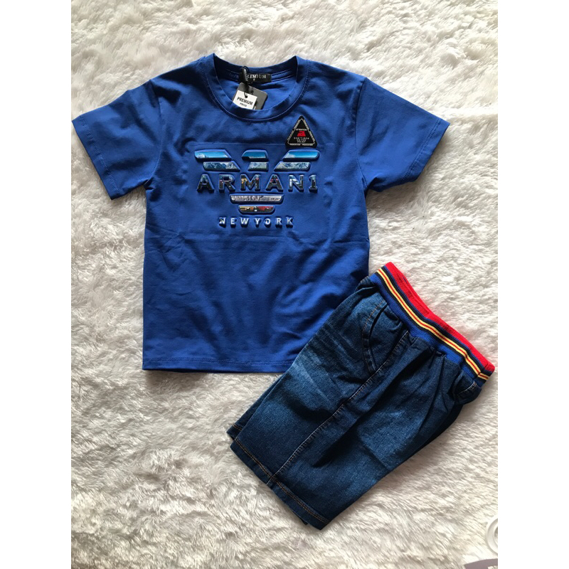 Setelan Kaos + Jeans ARMANI IMPORT PREMIUM