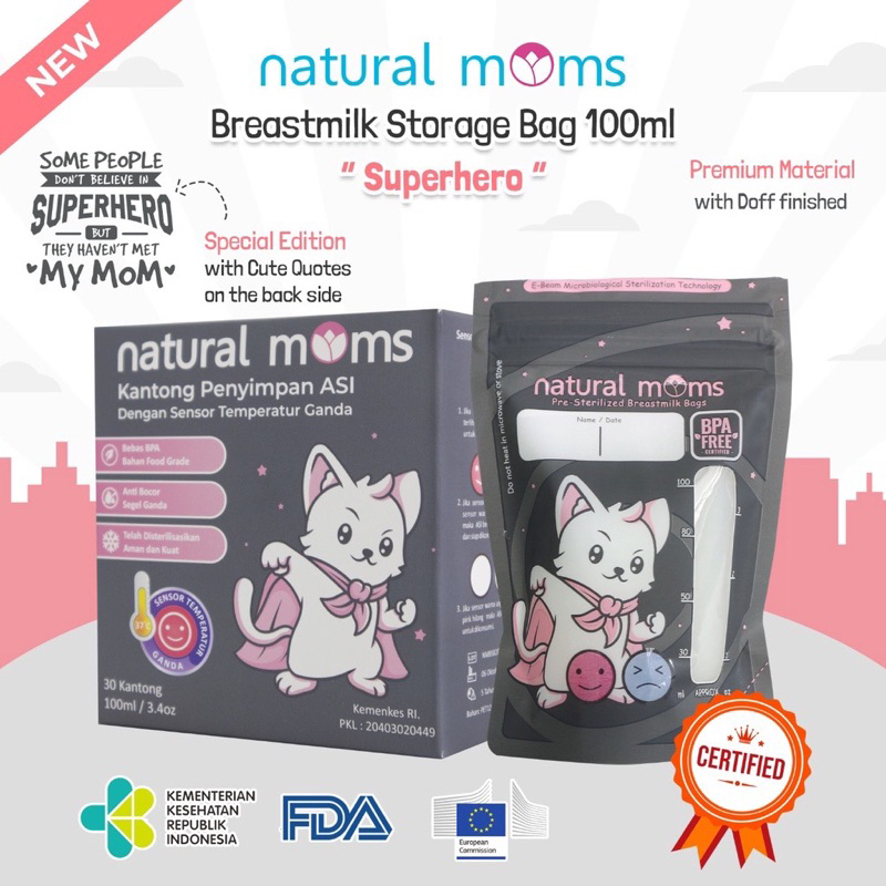 NATURAL MOMS Kantong Asi 100ml 100 ml / Breastmilk Storage Bags