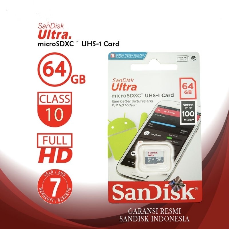 Memory Card Sandisk Ultra 64GB Class 10 Kartu SD Memori Sandisk Ultra 64GB Kelas 10 Original