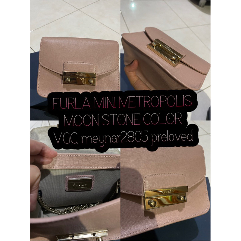 Furla mini metropolis, warna moon stone, authentic