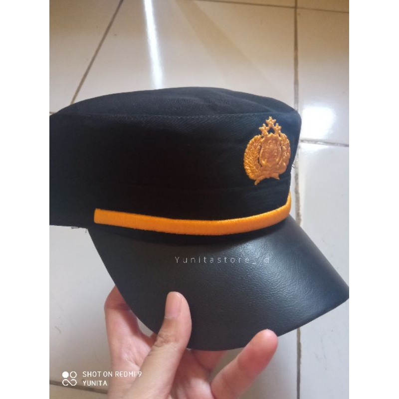PILKEP PAMA KOMANDO POLRI TERBARU BAHAN KAIN HALUS LIDAH TOPI KULIT FIEL CAP FIELD CAP