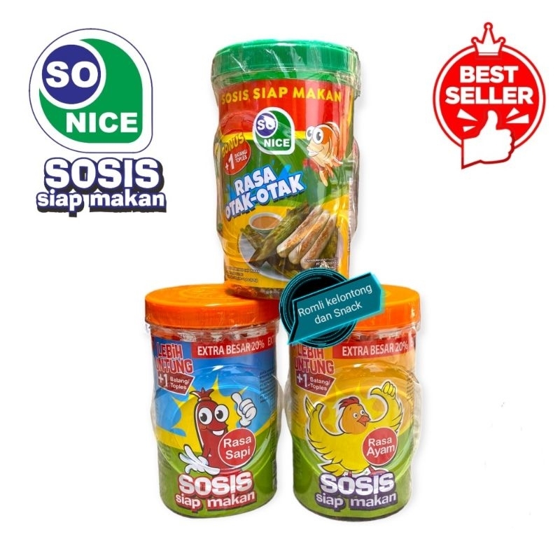 

Sosis So Nice Ayam / Sapi / Otak-Otak (24+1 Pcs 17g)