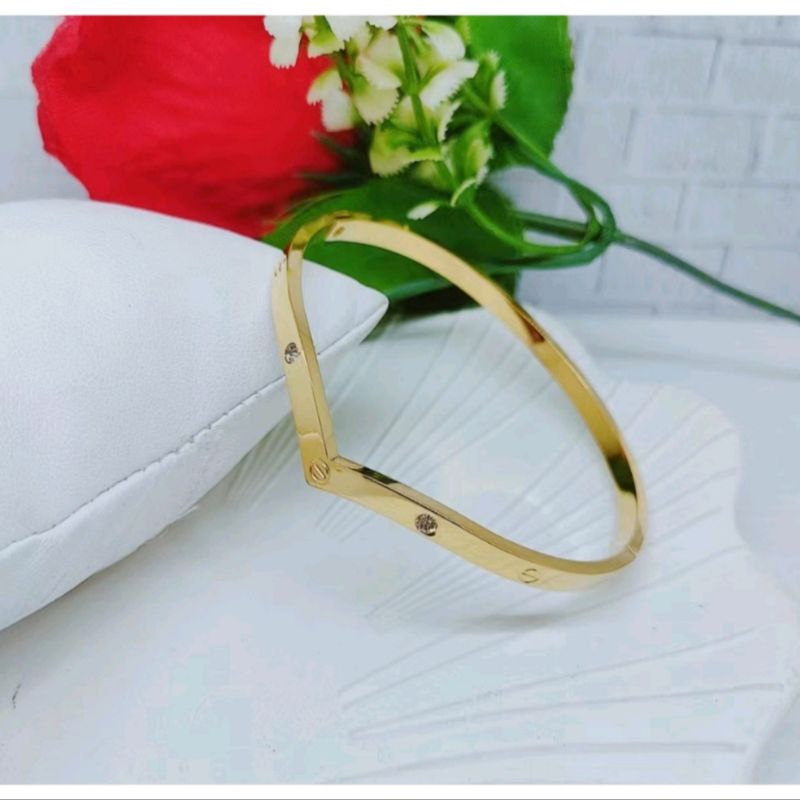 gelang titanium fuji anti karat / gelang bangle fuji