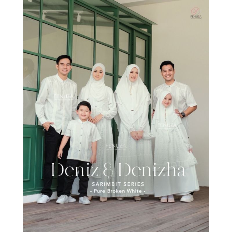 Sarimbit Couple Gamis Koko Deniz Denizha Crepe Mix Brokat Original Fenuza Best Seller