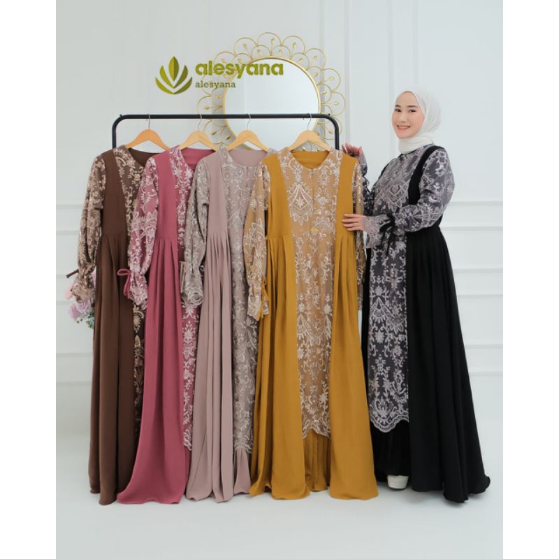 GAMIS MEWAH MODEL MODERN TERBARU/GAMIS LEBARAN/ZAVIRA DRESS BRAND ALESYANA