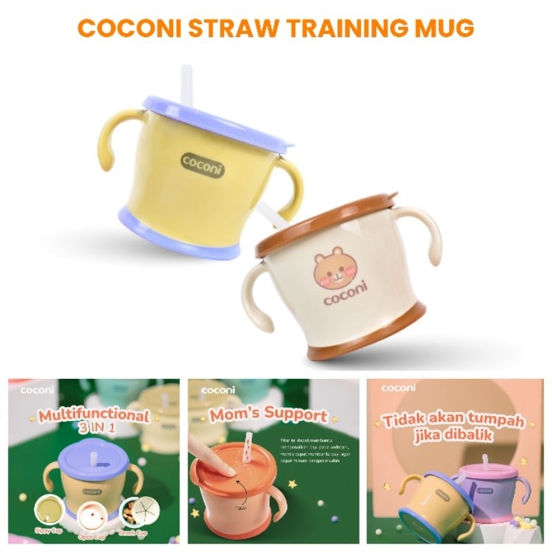 Coconi Early-age Straw Training Mug / Gelas Bayi Belajar Minum