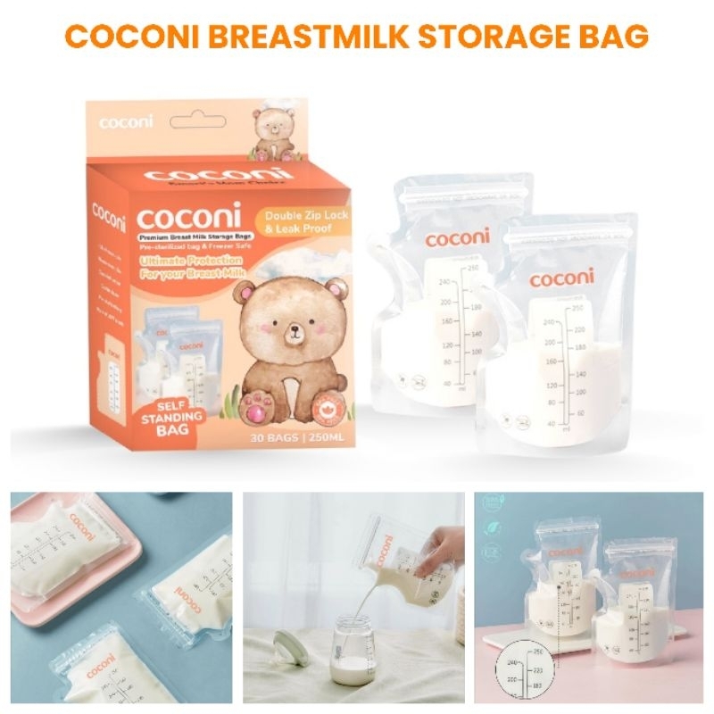 Coconi Pre-sterilized Breastmilk Storage Bag 250ml / Kantong ASI