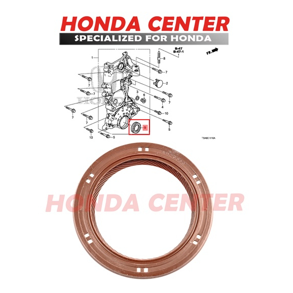 Seal crankshaft kruk krek as depan seal timing seal pully jazz city brio freed mobilio brv hrv crz city hatchback 2003 2004 2005 2006 2007 2008 2009 2010 2011 2012 2013 2014 2015 2016 2017 2018 2019 2020 2021 2022 2023