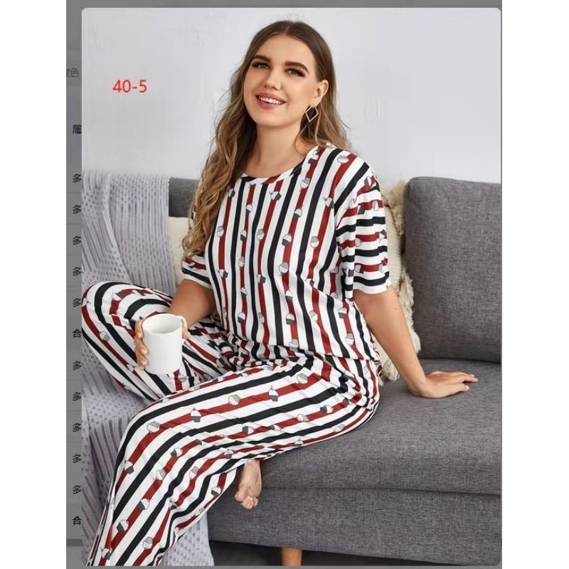 RULIF Baju tidur Shein import | Piyama Shein super jumbo | Piyama Cp wanita import | Baju tidur lengan pendek