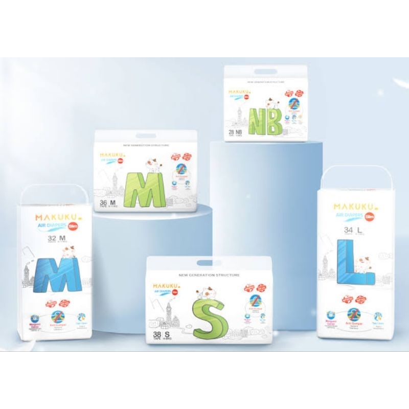 Makuku SAP Diapers Slim Pants NB28/S38/M32/L34/XL32/XXL28