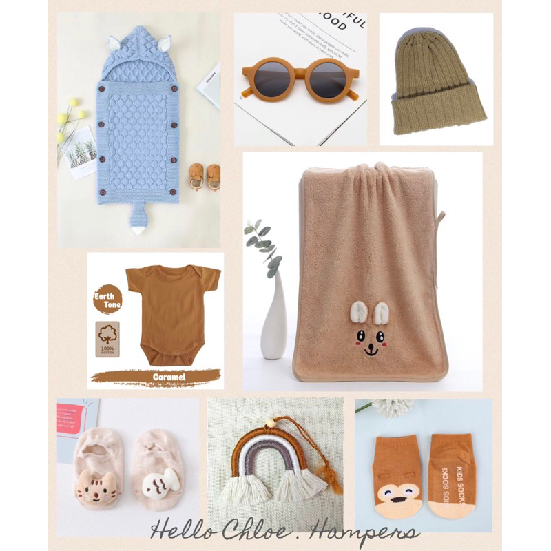 HELLO CHLOE - Baby Sleeping Bag &amp; Towel Series 0-9 bulan | Newborn Baby Gift Set | Hampers Baby | Kado Lahiran Bayi