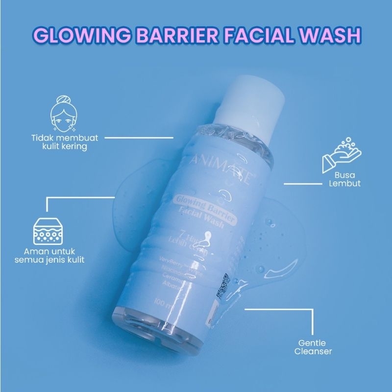 [Blue 100ml] Animate Glowing Barrier Facial Wash | Face Wash