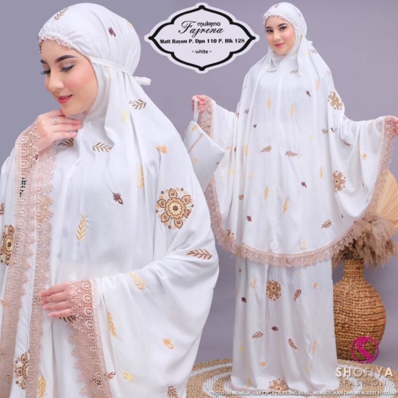 [READY] MUKENA FAJRINA RENDA HALUS FREE BAG RAYON BY SHOFIYA