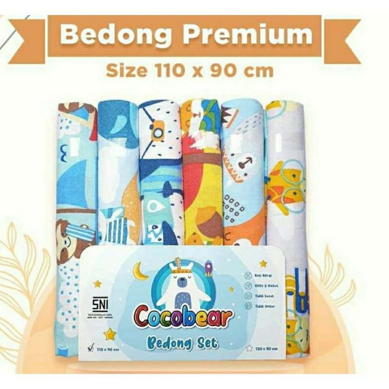 6 Pcs (1/2 Lusin) Bedong Bayi Flower Jumbo Cocobear 120x90cm | 125x75cm Planel Baby SNI Quality Export Flower Premium