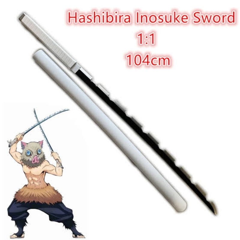 Pedang Kayu Anime Demon Slayer -Inosuke (Cosplay Sword)