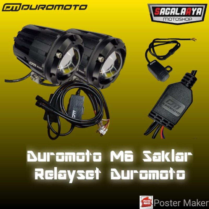 Paket Lampu Duromoto M6 Saklar original Relayset Duromoto