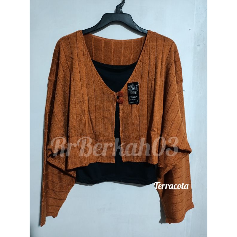 Cardigan Model Batwing Kancing Oversized Premium