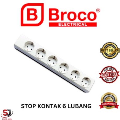 BROCO STOP KONTAK 6 LUBANG / TERMINAL BROCO 6 LUBANG / STOP KONTAK BROCO 6 LUBANG
