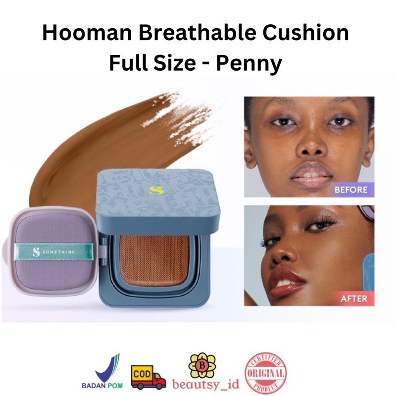 Somethinc Hooman Breathable UV Cushion Cover SPF 35 PA+++ 15gr Full Size Refill Original BPOM COD