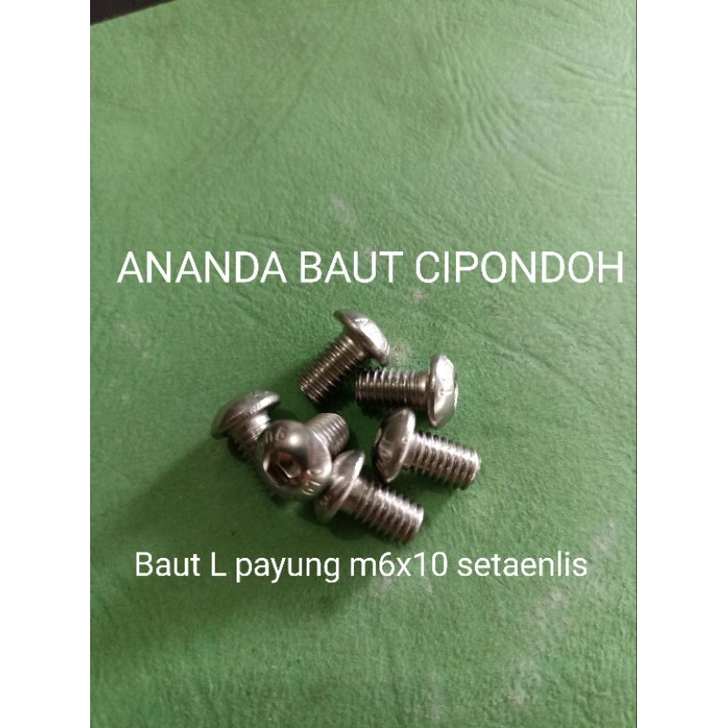 Baut L payung m6x10 setaenlis