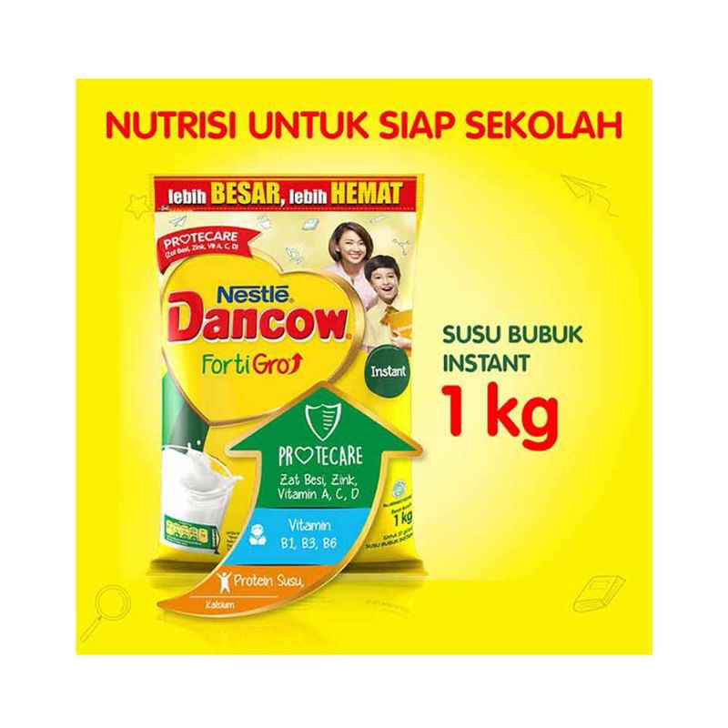 

DANCOW Fortigro Susu Bubuk Anak Instan Pouch 1kg - Usia Sekolah 5-12thn