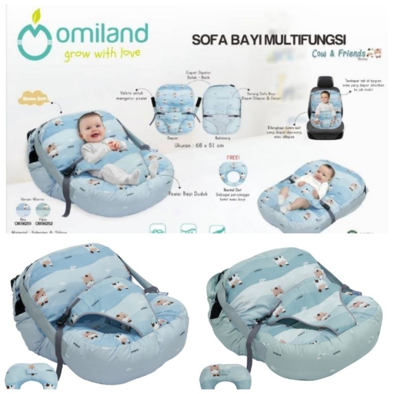 Omiland sofa bayi multifungsi cow and friend series