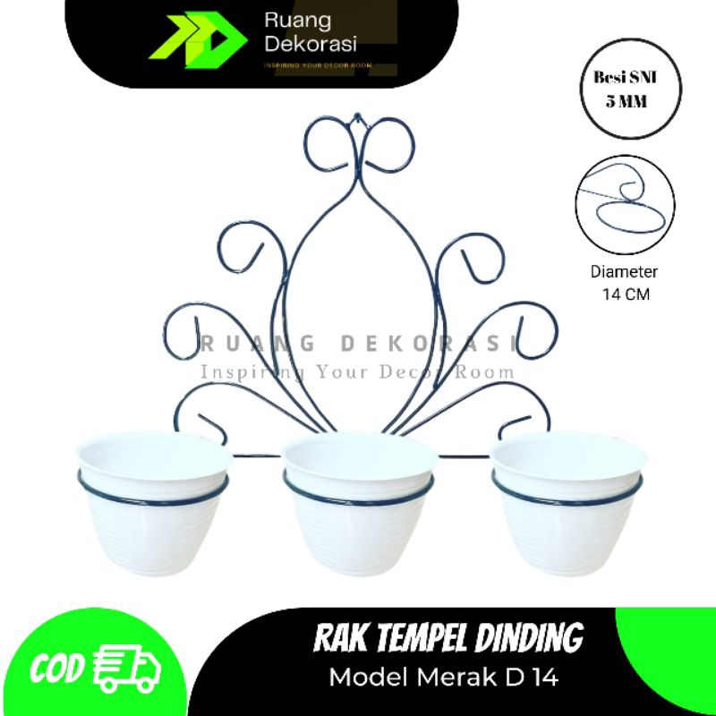 Rak Pot Bunga Tempel Dinding Gantungan Pot Bunga Dekorasi Rak Tempel Dinding Rak Bunga Besi Unik Mod