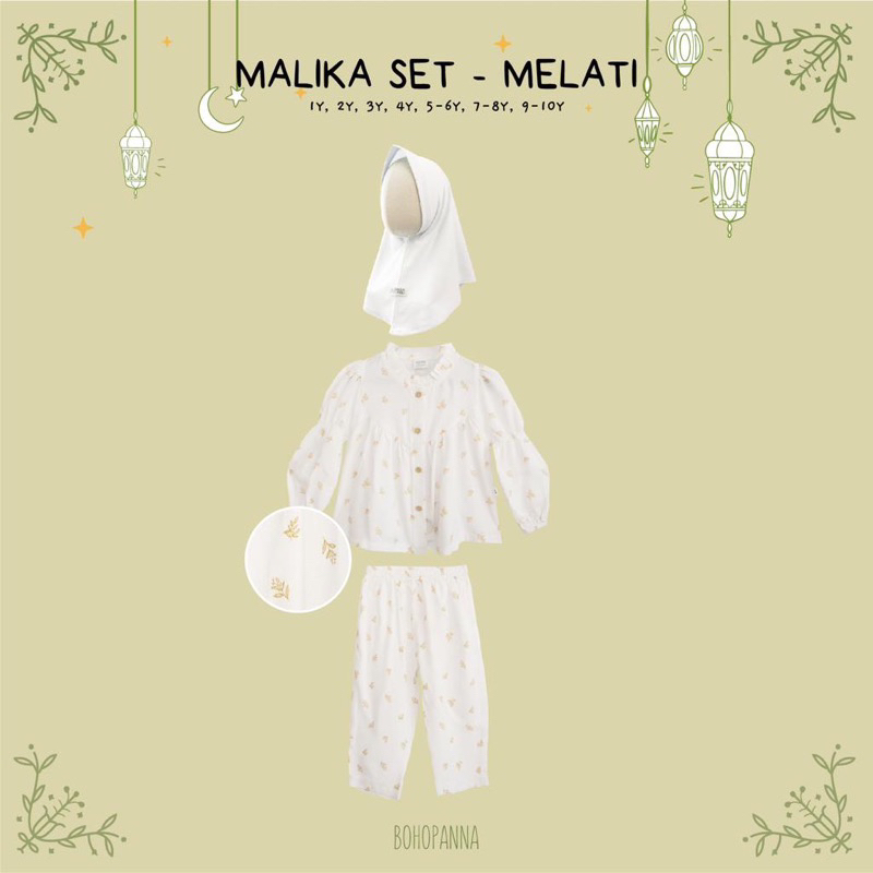 BOHOPANA | BOHO | BOHO PANNA MALIKA SET | BAJU MUSLIM ANAK ANAK